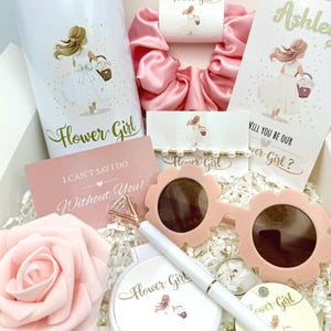 Flower Girl Proposal Box, Blush Pink Flower Girl Gift Set, Flower Girl Tumbler, Will You Be My Flower Girl, FlowerGirl Personalized Gift Box