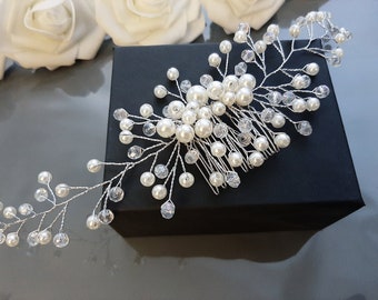 Wedding Comb, Pearl Hair Comb, Pearl Headband, Hair Vine, Hair Accessories, Bridal Wedding Hair Pin, Hair Jewelry For Bride