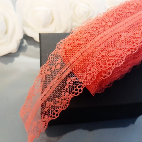 10 Yards Light Red Lace Trim, Lace Trim, Lace Ribbon, Lace Sewing Trim Design Gift Wrap Fabric DIY Embroidered Net Cord For Sewing