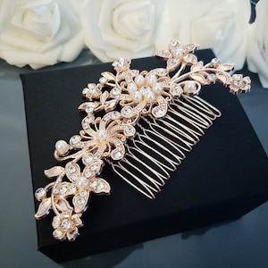 Rose Gold Hair Comb Rose Gold Hair Piece Rose Gold Hair Accessories Rose Gold Bridal Hair Comb Rose Gold Wedding Comb Rose Gold Head Piece