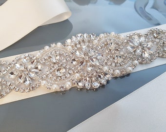 Offwhite Belt, Off White Bridal Belt, Wedding Belt, Belt for Bride, Bridal Sash, Wedding Sash, Bridal Belt Ivory, Rhinestone Bridal Belt