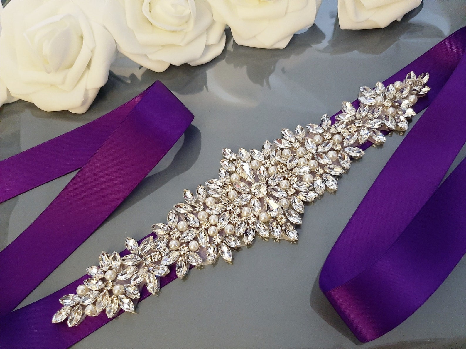 Elevate Your Wedding Look with the Purple Wedding Belt for Dress