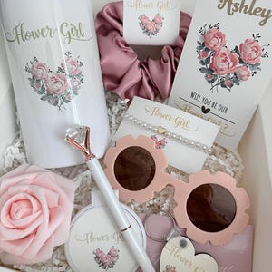 Flower Girl Gift Box, Flower Girl Proposal, Will You Be My Flower Girl, Cute Flower Girl Gift Box, Personalized FlowerGirl Dusty Rose Pink