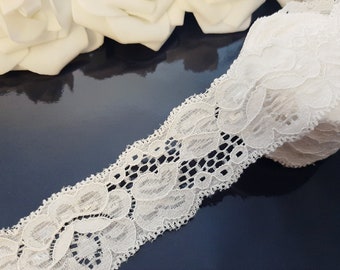 Craftdady 15 Yards Lace Fabric Stretch Elastic Trim 6.3 Inch Floral Stretchy Embroidered Trim Lace Ribbon for Sewing Headbands Garters Wedding Bouquet Making 15 Colors 1 Yard// Color