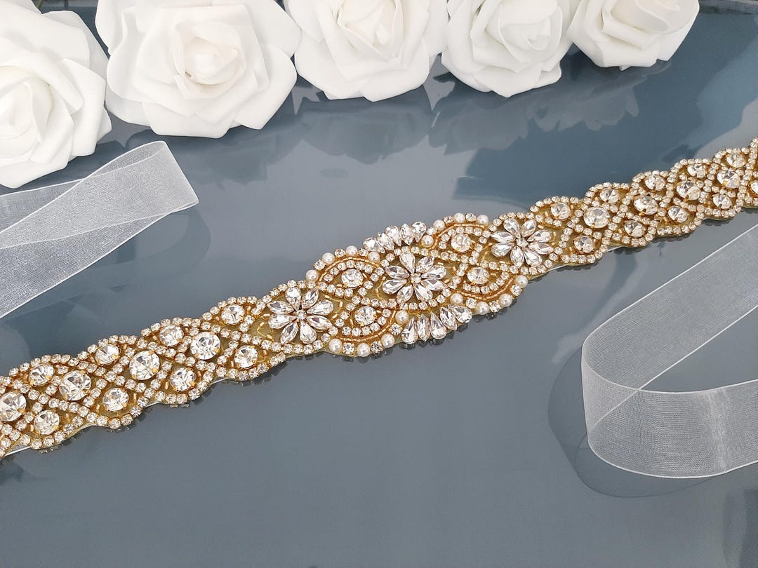 Gold Bridal Belt, Wedding Dress Belt, Bridal Belts and Sashes, Bridal ...