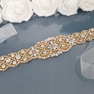 Gold Bridal Belt, Wedding Dress Belt, Bridal Belts And Sashes, Bridal Sash Belt, Rhinestone Belt, Wedding Sash, Crystal Pearl Belt, Chiffon