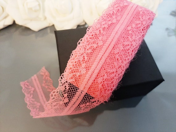 Bright Pink Lace Trim - Lace trim - lace fabric from