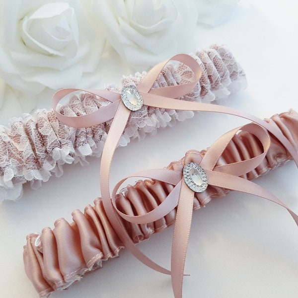 Rose Gold Garter, Wedding Garter, Wedding Garter Set, Rose Gold Garter Set, Garter, Bridal Garter, Lace Garter, Garter For Bride