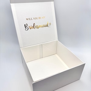 Bridesmaid Proposal Gift Box Will You Be My Bridesmaid Burgundy Wedding ...