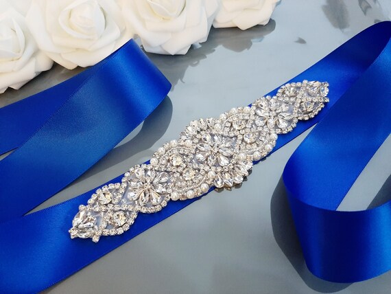 Royal Blue Wedding Belt Royal Blue Bridal Sash Bridal Belt Wedding Sash Wide Pearl Crystal Dress Belt for Bride Rhinestone Belt Etsy Canada