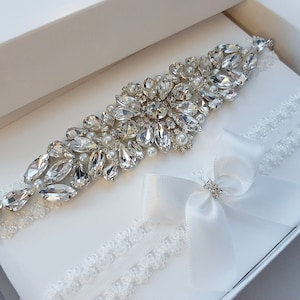 Wedding Garter For Bride, Wedding Garter Set, Wedding Garter, Garter Belt, Bridal Garter, Garters For Wedding, Leg Garter, Crystal Garter