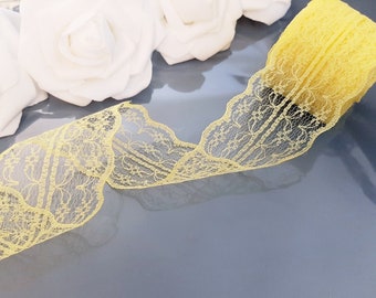 10 Yards Yellow Lace Trim, Lace Trim, Lace Trim Ribbon, Wholesale lace, Lace supplies, Yellow Lace Ribbon, Lace, Sewing Lace 2 inches width