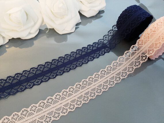 Navy blue cheap lace ribbon