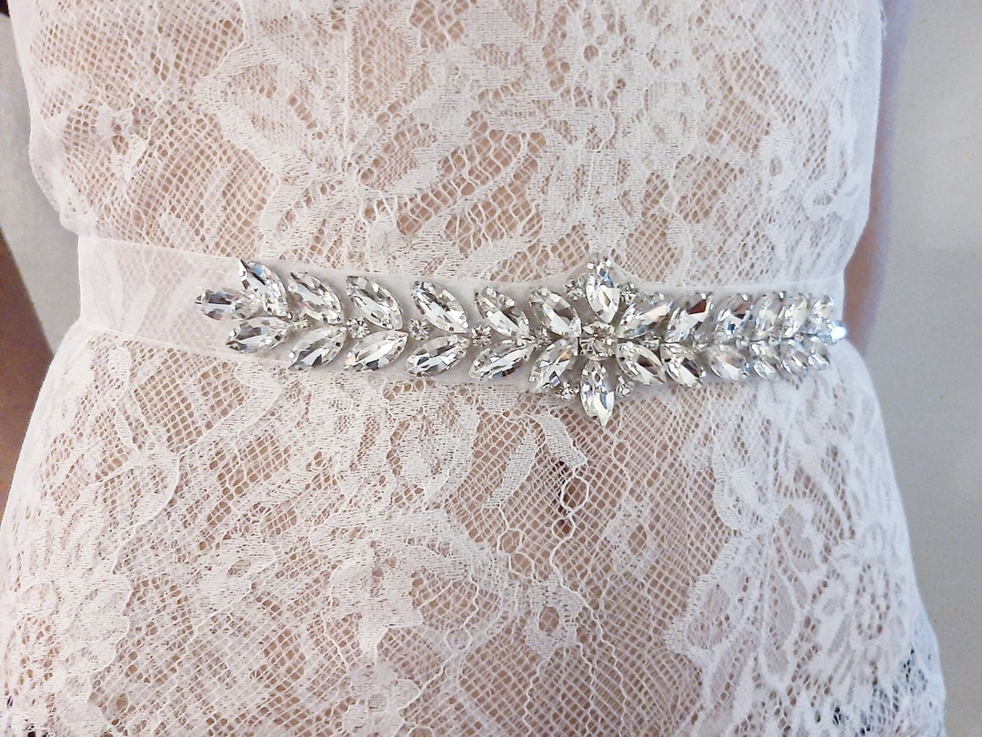Flower Girl Belt, Bridal Belt, Bridesmaid Sash Belt, Narrow Sash