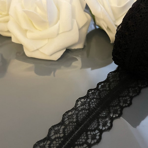 10 Yards Black Lace Trim Ribbon, Black Lace, Black Lace Trim, Black Lace, Lace Sewing Trim Design Gift Wrap Gift Basket Wedding Lace Bridal