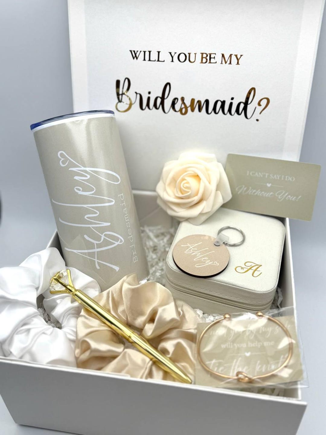 Will You Be My Bridesmaid Bridesmaid Proposal Gift Box Champagne ...
