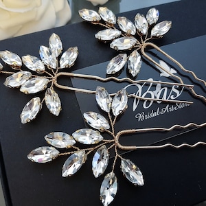 Crystal Hair Pins Bridal Hair Pins Wedding Hair Pins Rose Gold Silver Rhinestone Bridesmaids Flower Girl U Shaped Hair Pins Headpiece Bride