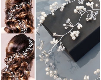 Bridal Hair Vine, Hair Vine, Bride Hair Accessories, Bridal Headpiece, Bridal Hair Piece, Wedding Headpiece, Pearl Flower Girl Bridesmaid