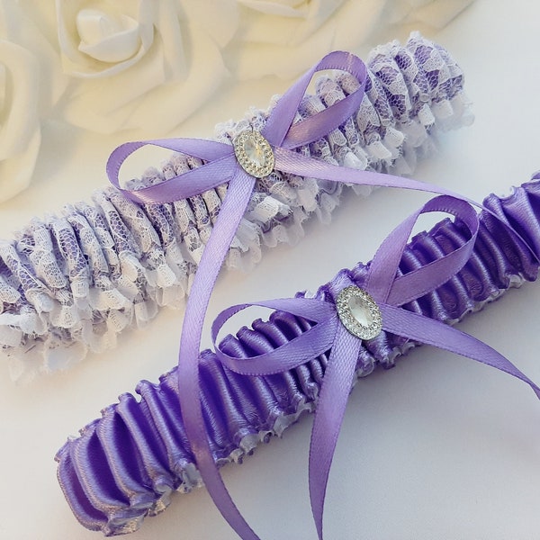 Purple Bridal Garter Etsy