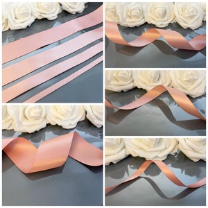 Taupe Blush Dusty Rose 1 1/2" 40 mm Double Faced Satin Ribbon Wedding Gown Sash 