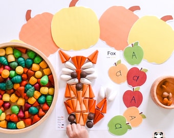 Fall Furry Friends - Mandala Loose Parts Template