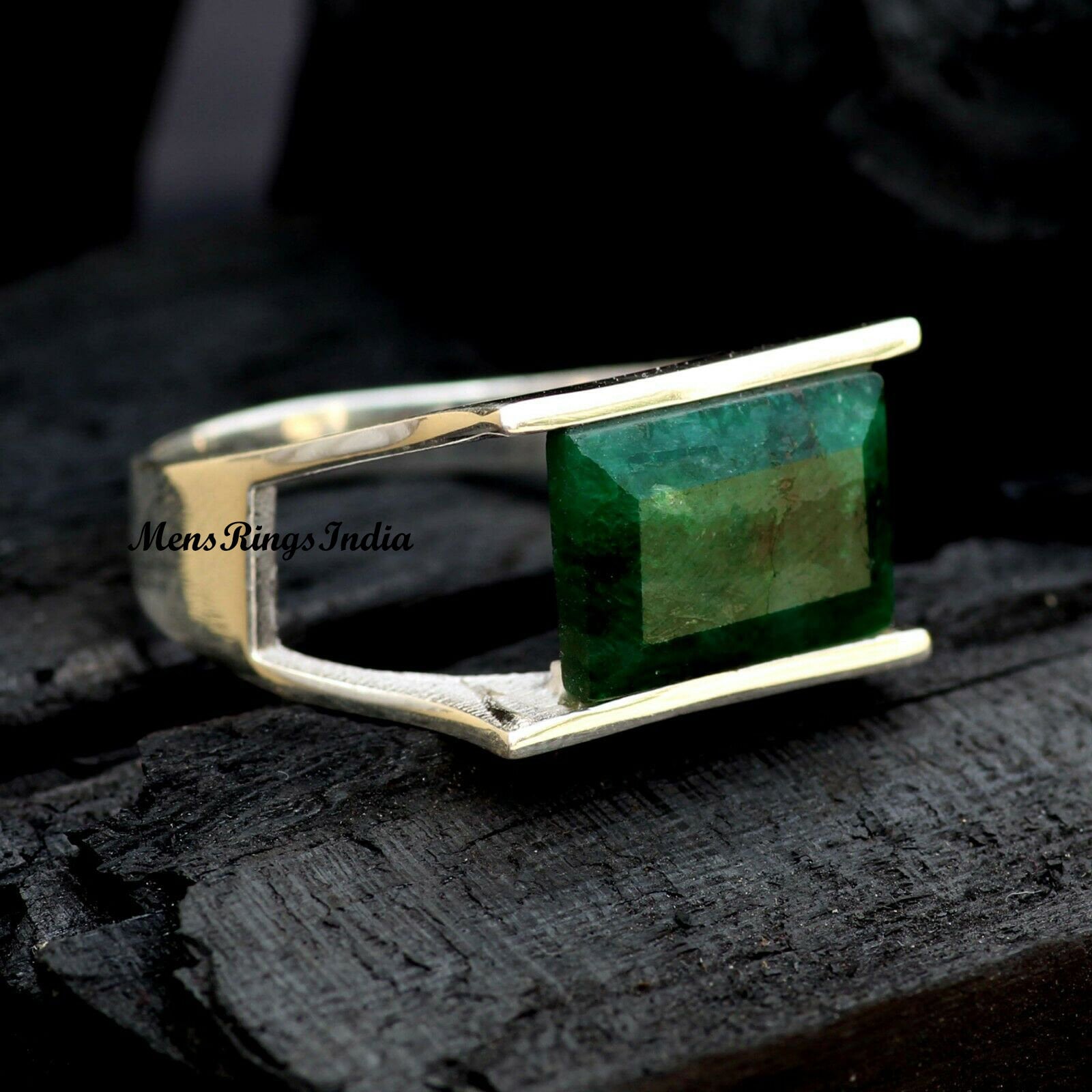 GIA Certified 8.64 Carat Colombian Emerald & Baguette Diamond Mens Rin –  ASSAY