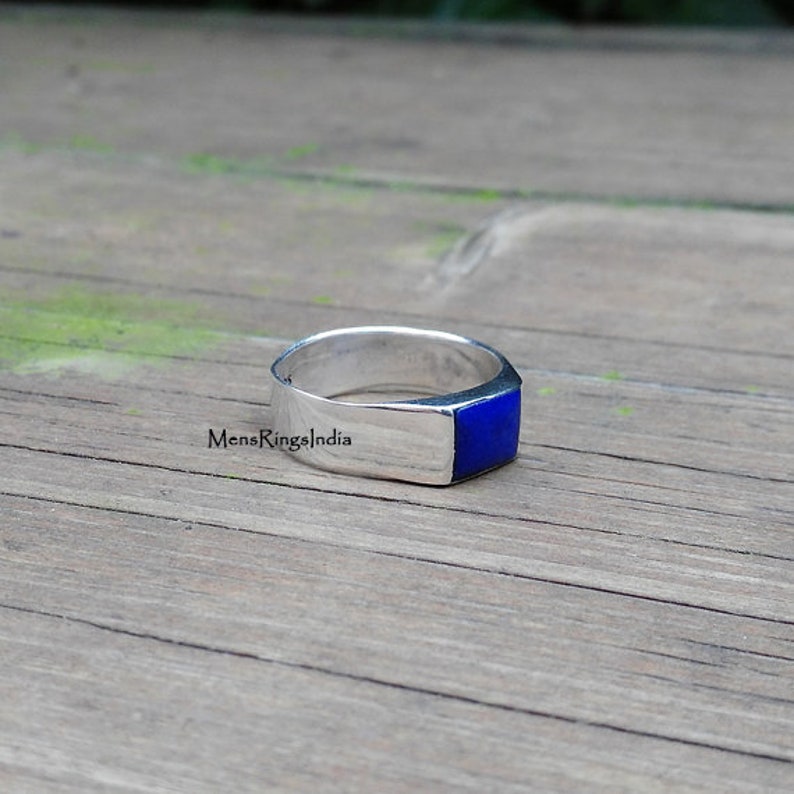 Lapis Lazuli Silver Mens Ringlapis Mens Ring Ring Etsy
