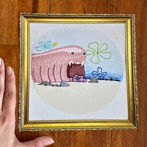 Alaskan Bull Worm Print, Worm Art, Spongebob Art, Art Print, Alaskan Bull Worm Art, Nostalgic Art, 90s Kids Art, READY TO SHIP, Wall Art