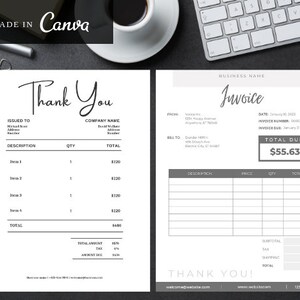 Business Invoice Templates, Editable Template, Customizable Template ...