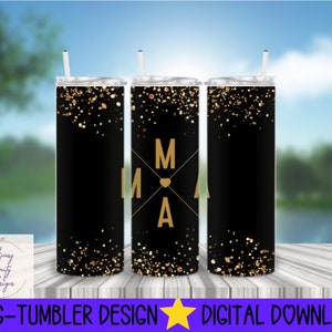 20 oz skinny straight sublimation tumbler, full wrap tumbler, black glitter tumbler, mama tumbler sublimation, tumbler template