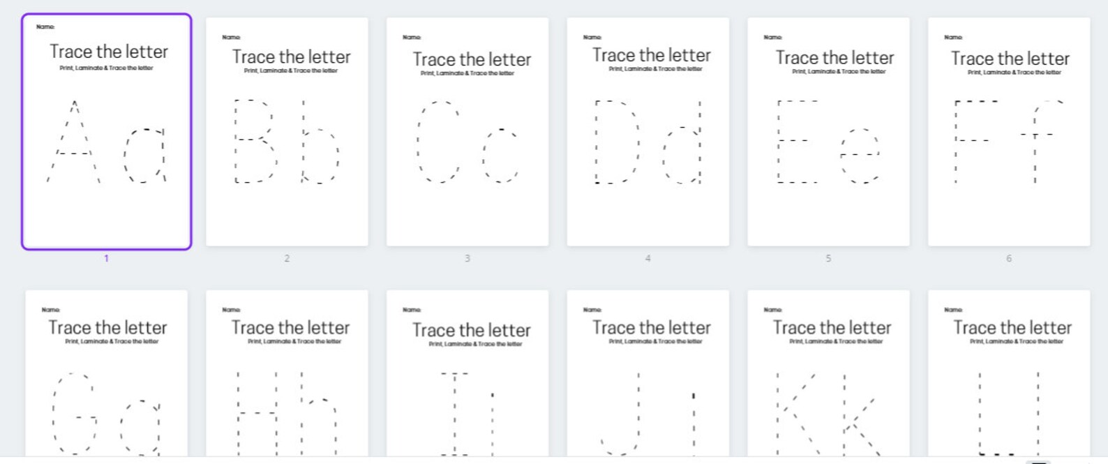 Letter and number tracing worksheet homeschool worksheet | Etsy