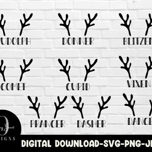 Reindeer Names svg, christmas svg, cricut svg, reindeer svg, christmas reindeer svg, christmas cricut svg, reindeer tee, christmas tee svg