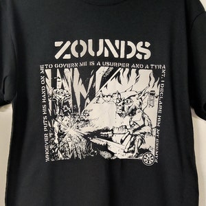 ZOUNDS T-shirt punk anarcho-punk crass mob conflict omega tribe crass