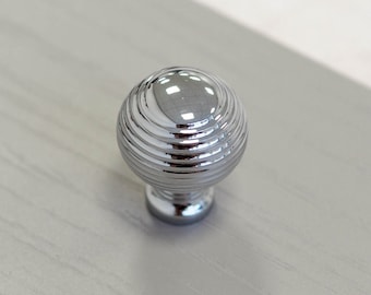 Solid Brass Polished Chrome Kitchen Cabinet Queen Anne Round Knob Handle 27mm Cupboard Drawer Door Pull Furniture Wardrobe Replacement