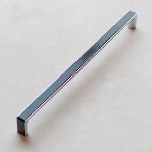 Gloss Black & Polished Chrome Slim Kitchen Cabinet Handle 320mm Contemporary Bathroom Bedroom Cupboard Door Drawer Wardrobe Pull