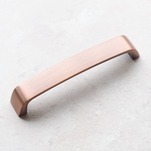 Brushed Copper Kitchen Cabinet Rounded D Handles 128mm & 160mm Matching 35mm Knob Hardware Drawer Wardrobe Furniture Pull image 4