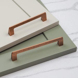 Copper Kitchen D Bar Handles Antique Rustic 128mm & 160mm Centres for Cabinet Cupboard Door Drawer Furniture Wardrobe Replacement Upcycle