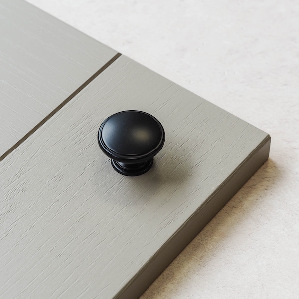 Matt Black Shaker Kitchen Cabinet Flat Round Knob Handle Cupboard Door Drawer Wardrobe Furniture Replacement Upcycle Pull