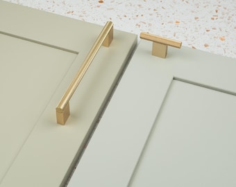 Brushed Brass Kitchen Cabinet Handle Gold Knurled 160mm Matching Boss Bar Knob Pull Wardrobe Door Furniture