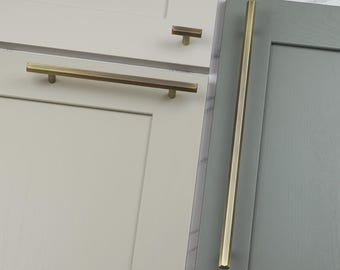 Manijas de barra hexagonal de latón antiguo, manijas de barra en T para gabinetes de oro oscuro cepillado, perillas y tiradores para puertas de armarios de cocina, cajones, muebles, guardarropas, herrajes de tendencia