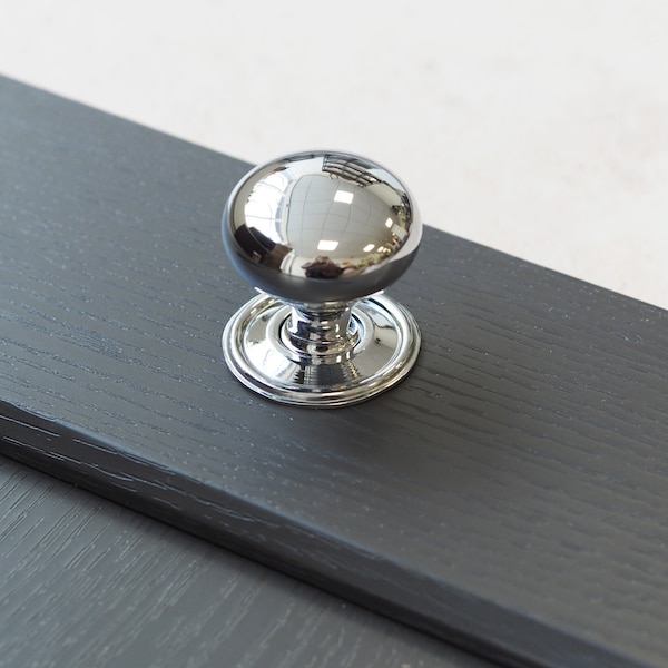 Polished Chrome Round Backplate Kitchen Cabinet Round Knob Handle Bathroom Bedroom Cupboard Drawer Door Wardrobe Pull