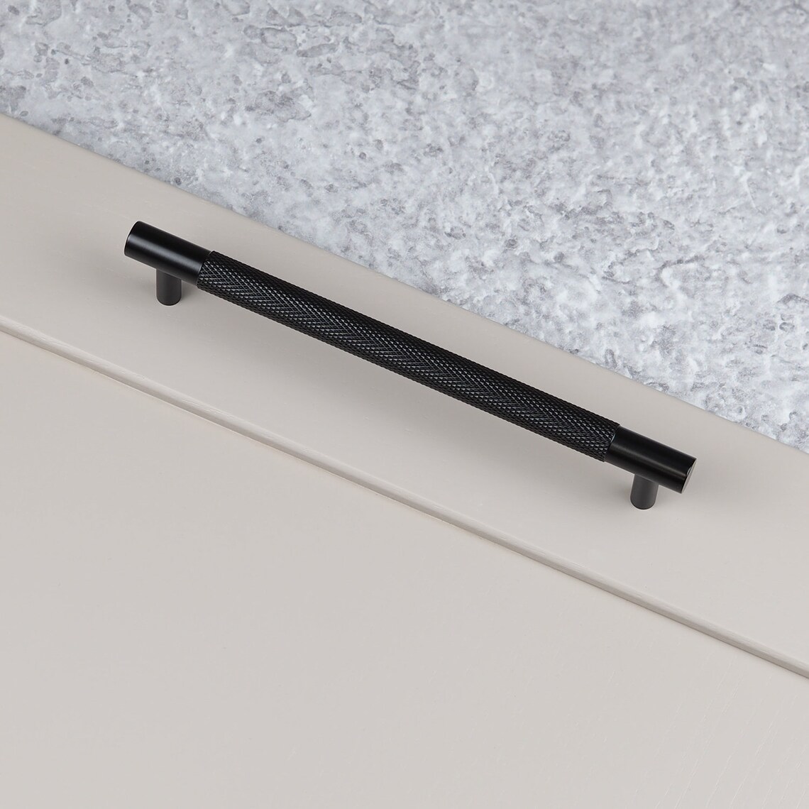 Matt Black Diamond Knurled Solid Brass Bar Kitchen Cabinet Handles ...
