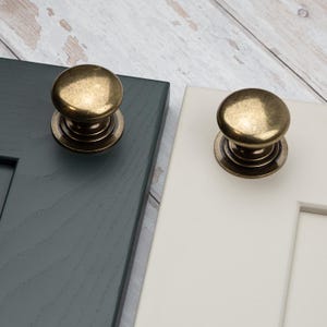 Antique Brass Round Knob Rustic Cupboard Door Drawer Furniture Pull 37mm Cupboard Upcycle Renovate Refurb Replace