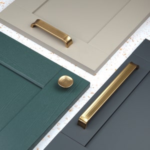 Bronze Kitchen Cabinet Rounded Square Handles 128mm & 256mm Matching Rounded Disc Square Knob Cupboard Door Drawer Pull Wardrobe