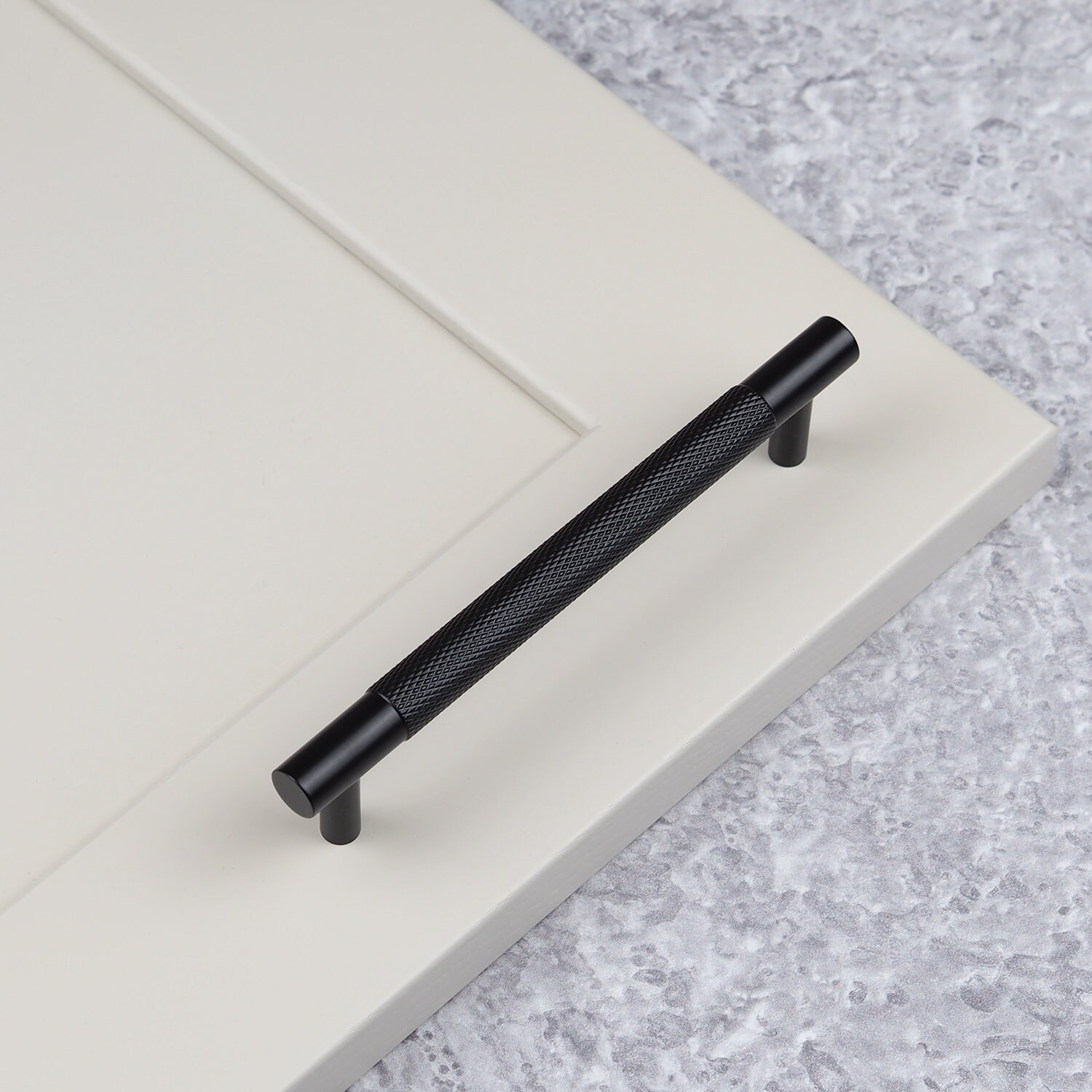 Matt Black Diamond Knurled Solid Brass Bar Kitchen Cabinet Handles ...