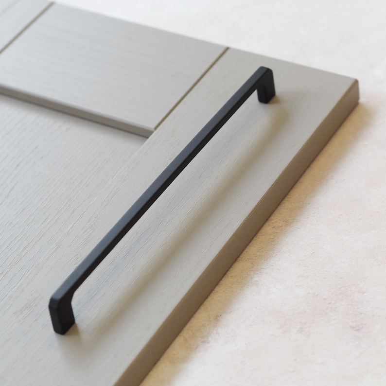 Squared Angled Matt Black Kitchen D Handles 128mm Etsy UK