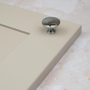 Polished Chrome Kitchen Cabinet Knob Round Silver 32mm Pull Shaker Cupboard Door Drawer Furniture Wardrobe Bathroom Update Upcycle Handle