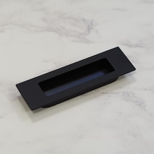 Matt Black Inset Rectangle Drawer Door Handle 96mm Pull Kitchen Office Cupboard Door Drawer Pull Wardrobe Furniture Replacement Upcycle