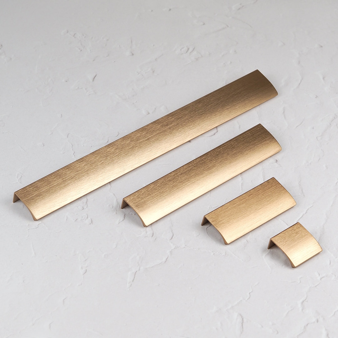 Brushed Brass Gold Profile Trim Edge Mount Lip Pulls 3 Lengths