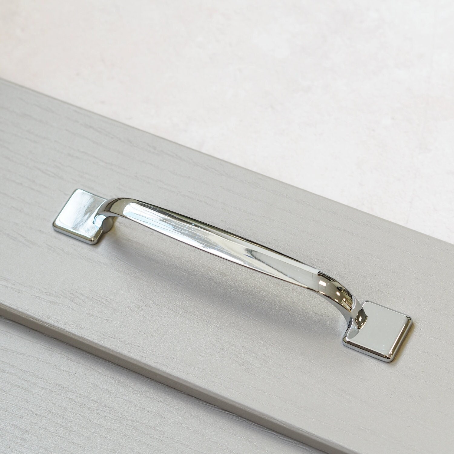 Polished Chrome Traditional Shaker Kitchen Cabinet D Handle 128mm Cupboard Drawer Door Wardrobe Furniture Replacement Upcycle